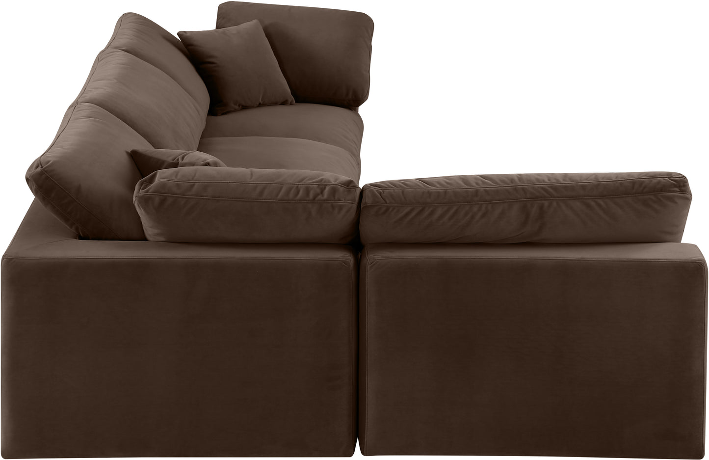 dolce brown velvet modular sectional sec4b