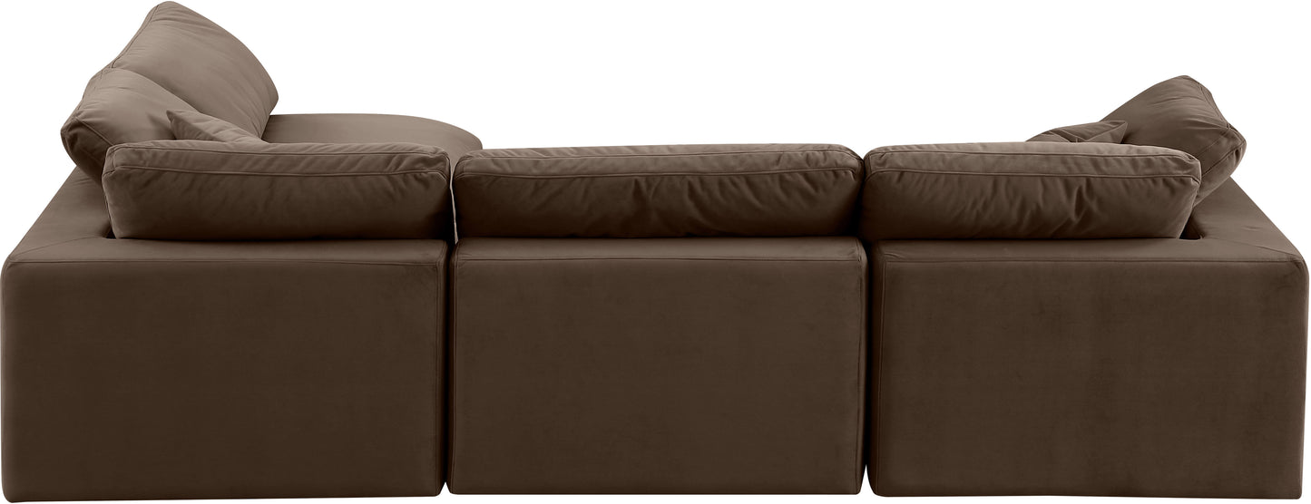 dolce brown velvet modular sectional sec4b