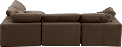 Dolce Brown Velvet Modular Sectional Sec4B