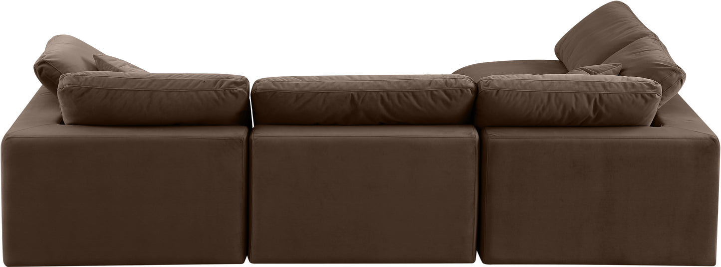 dolce brown velvet modular sectional sec4b