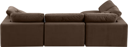 Dolce Brown Velvet Modular Sectional Sec4B