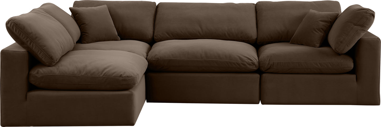 dolce brown velvet modular sectional sec4b