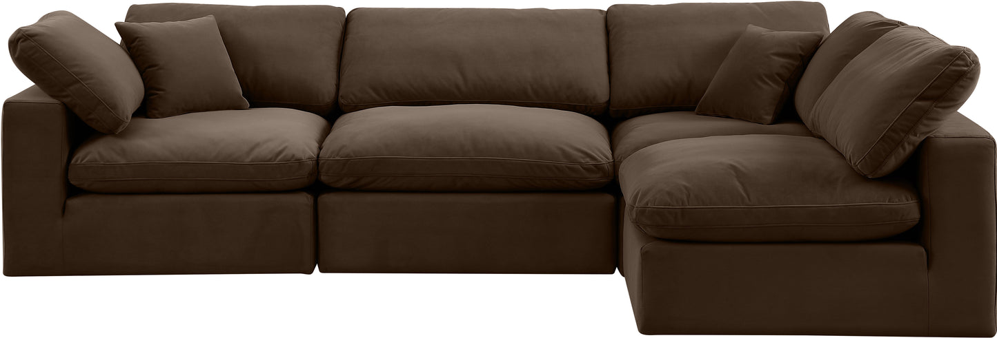 dolce brown velvet modular sectional sec4b