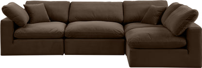 Dolce Brown Velvet Modular Sectional Sec4B