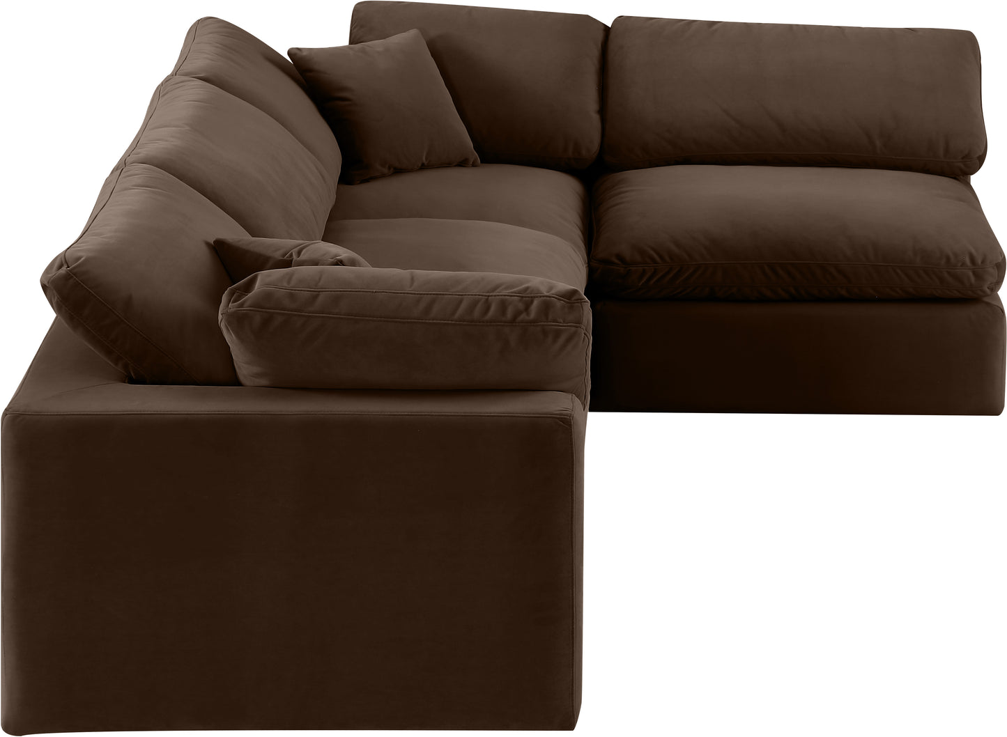 dolce brown velvet modular sectional sec4b