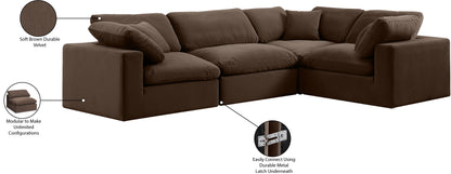 Asher Brown Velvet Modular Sectional