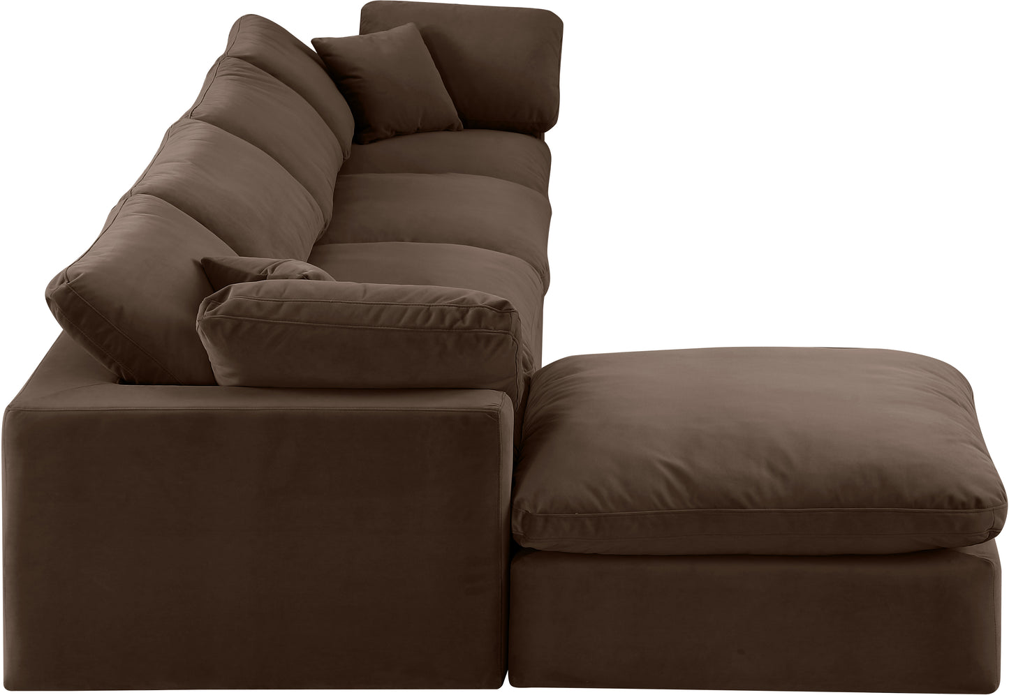 dolce brown velvet modular sectional sec5a