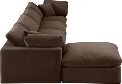 Dolce Brown Velvet Modular Sectional Sec5A