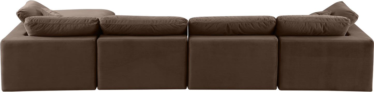 dolce brown velvet modular sectional sec5a