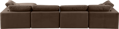 Dolce Brown Velvet Modular Sectional Sec5A