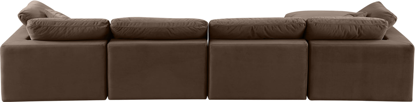 dolce brown velvet modular sectional sec5a