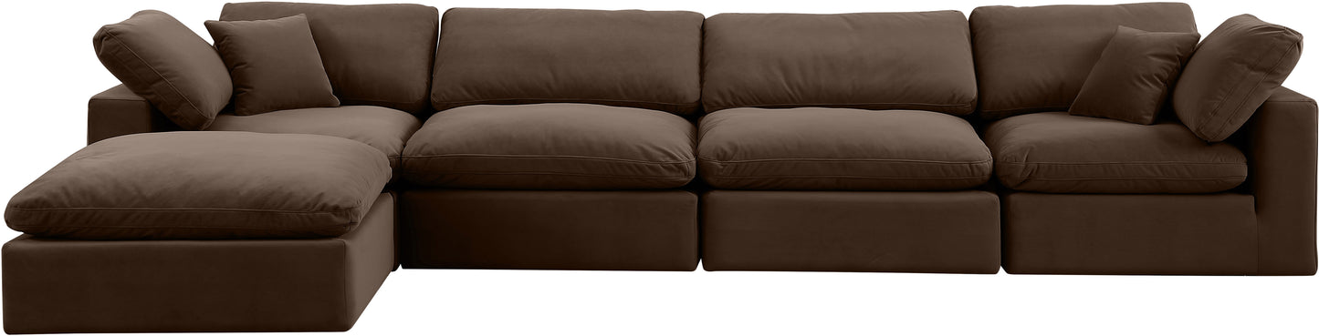 dolce brown velvet modular sectional sec5a