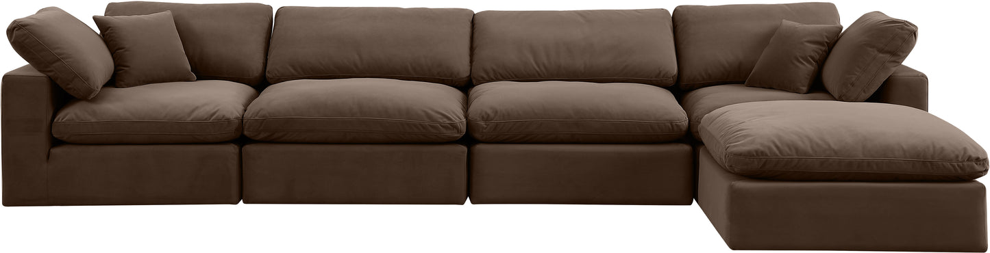 dolce brown velvet modular sectional sec5a