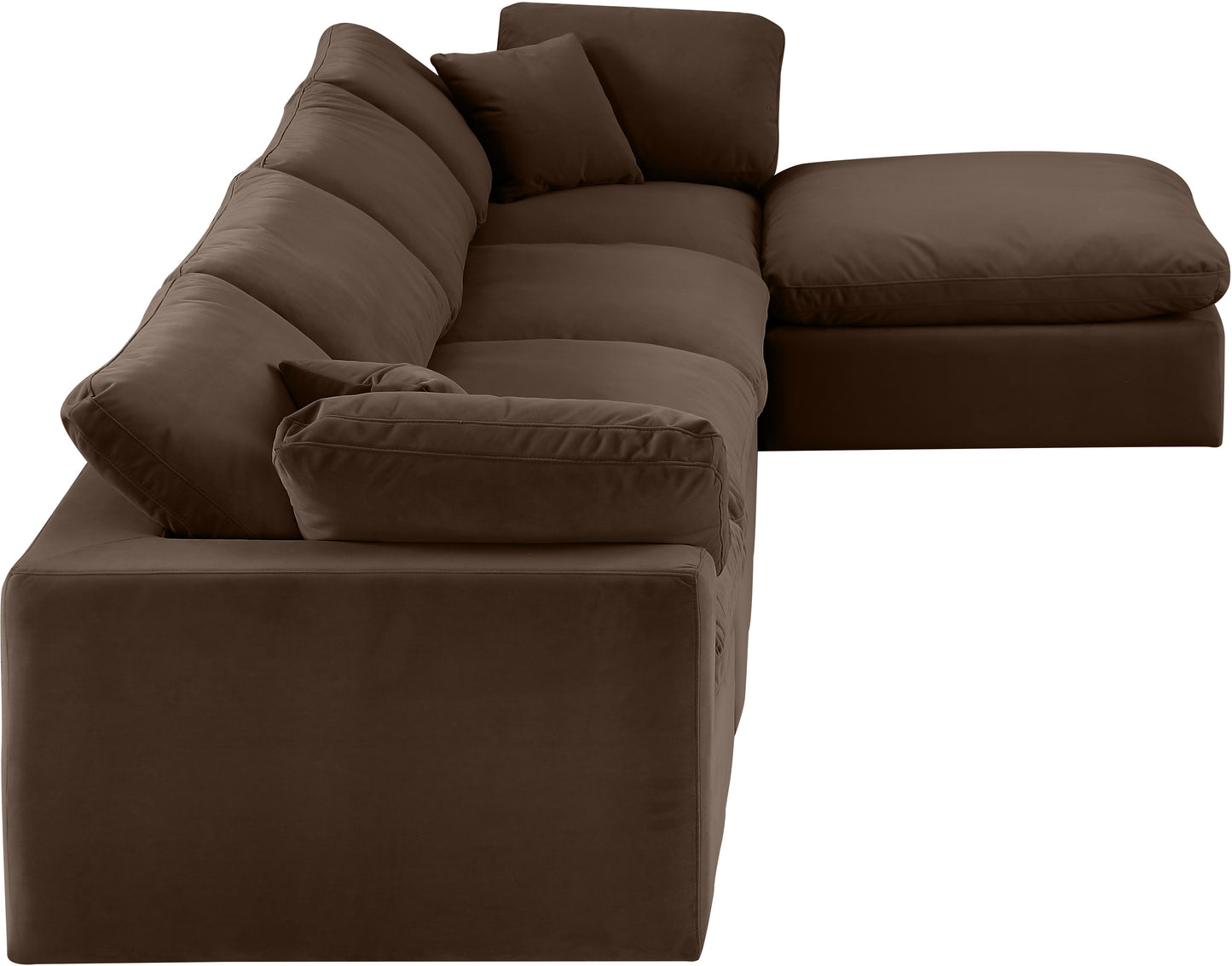 dolce brown velvet modular sectional sec5a