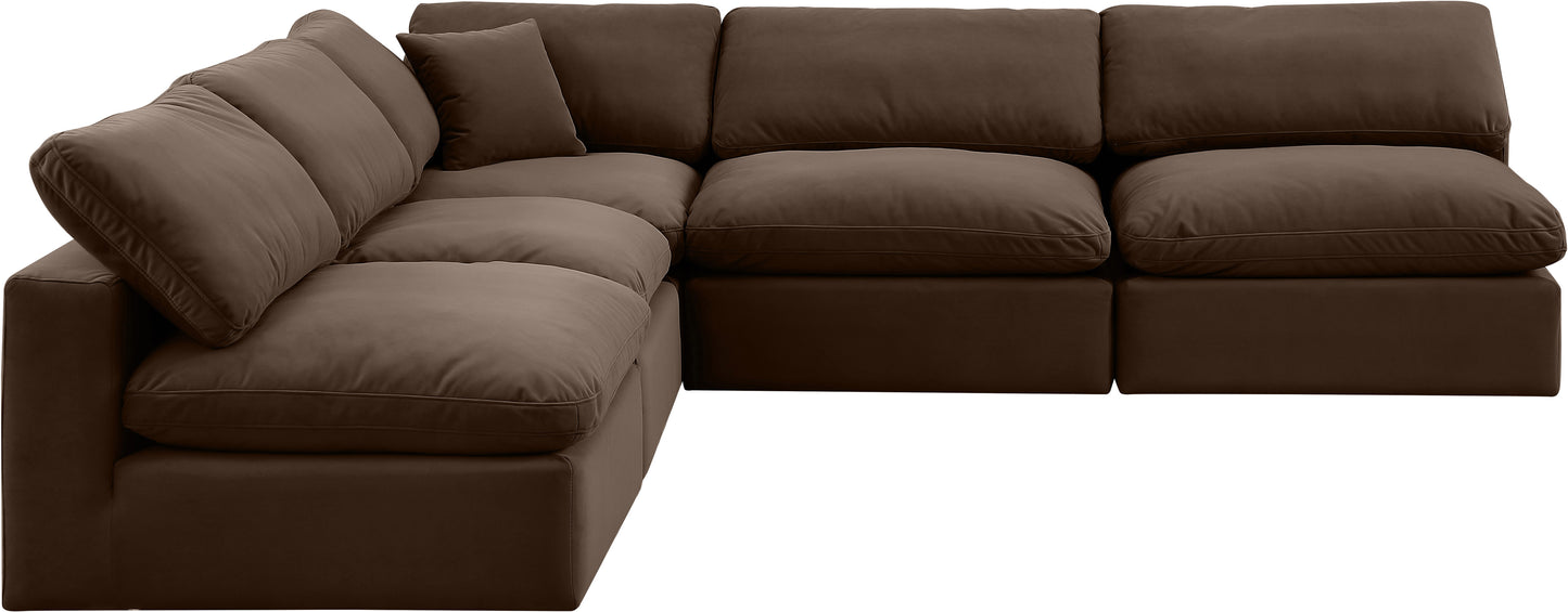 dolce brown velvet modular sectional sec5b