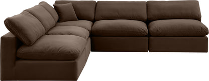 Dolce Brown Velvet Modular Sectional Sec5B