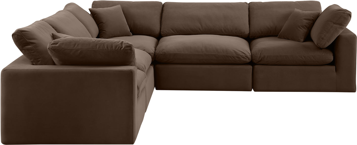 dolce brown velvet modular sectional sec5c