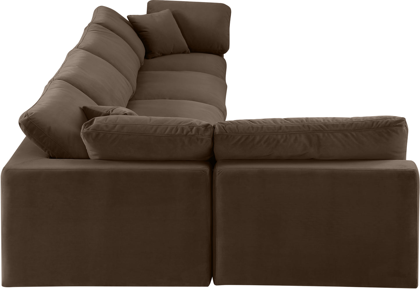 dolce brown velvet modular sectional sec5d