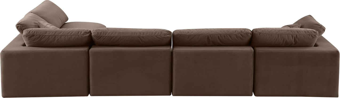 dolce brown velvet modular sectional sec5d