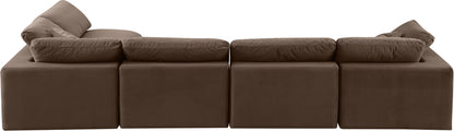 Dolce Brown Velvet Modular Sectional Sec5D