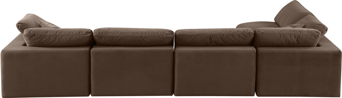 dolce brown velvet modular sectional sec5d