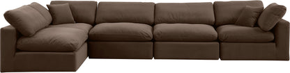 Dolce Brown Velvet Modular Sectional Sec5D