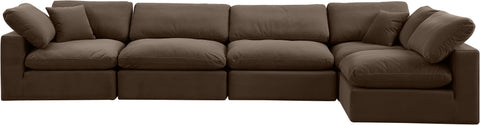 Dolce Brown Velvet Modular Sectional Sec5D