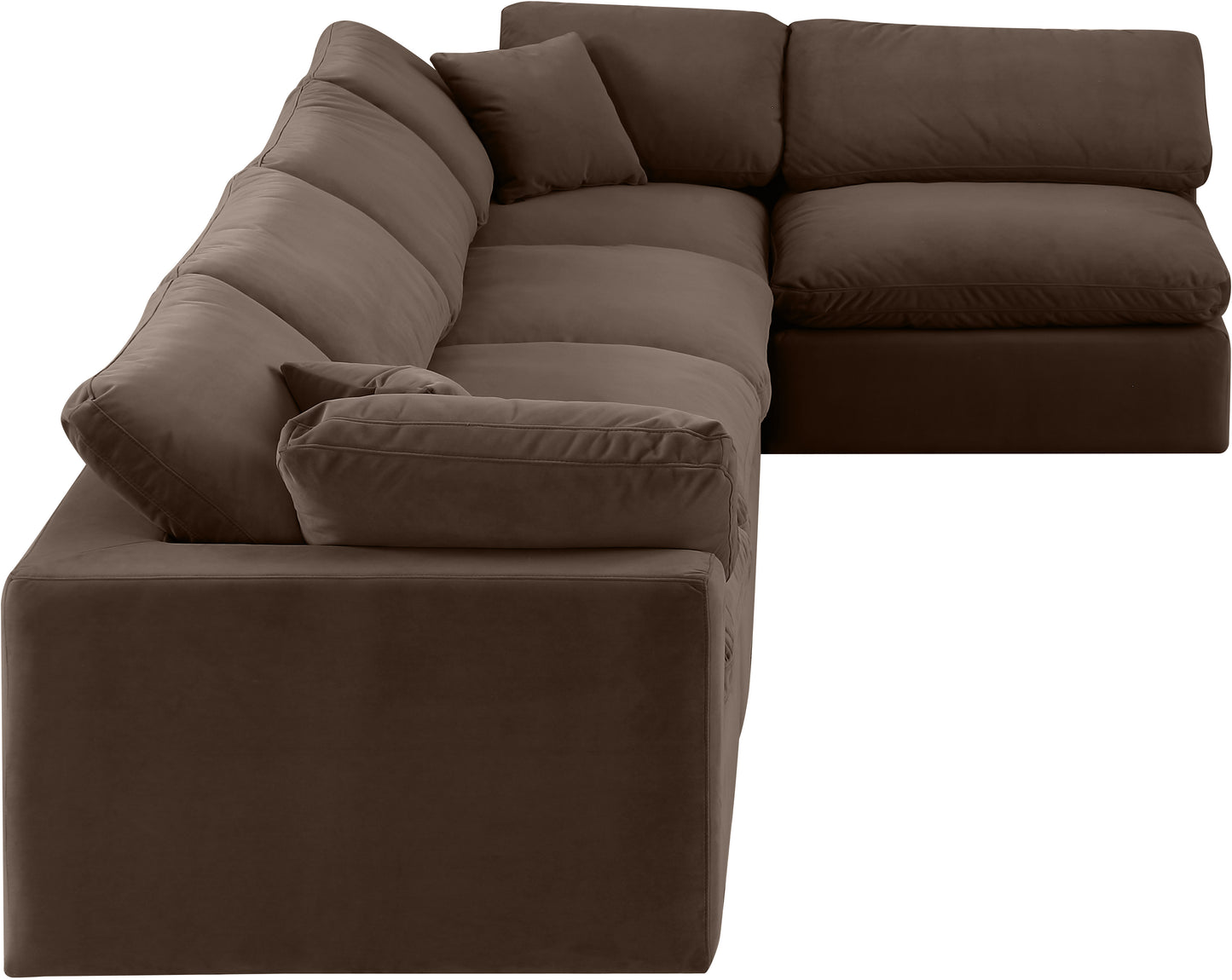 dolce brown velvet modular sectional sec5d