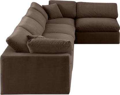 Dolce Brown Velvet Modular Sectional Sec5D