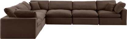 Dolce Brown Velvet Modular Sectional Sec6A