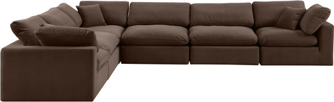 Dolce Brown Velvet Modular Sectional Sec6A