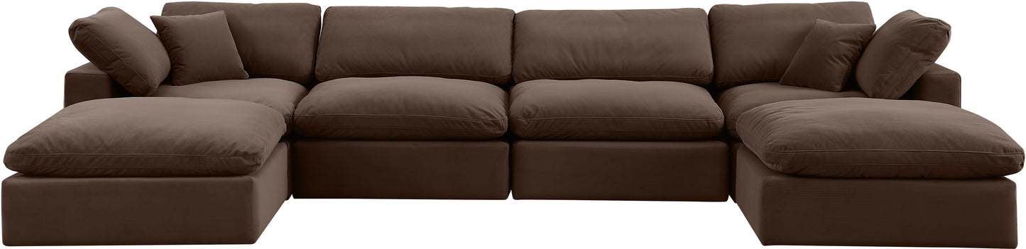 dolce brown velvet modular sectional sec6b