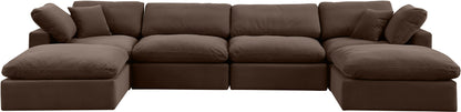 Dolce Brown Velvet Modular Sectional Sec6B