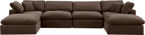 Dolce Brown Velvet Modular Sectional Sec6B