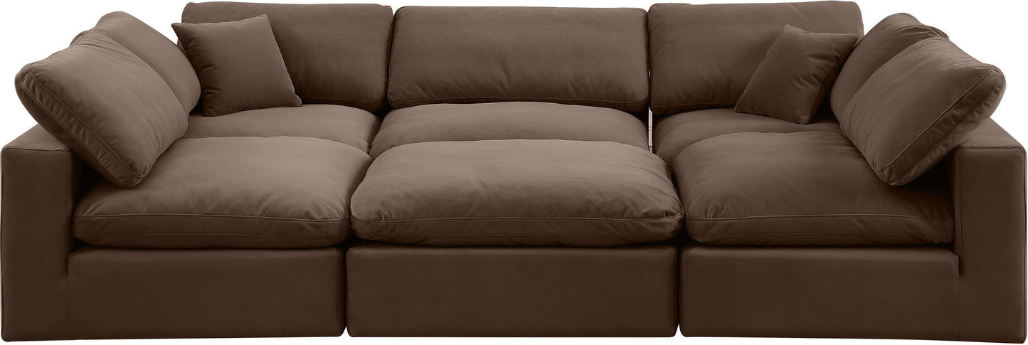 dolce brown velvet modular sectional sec6c