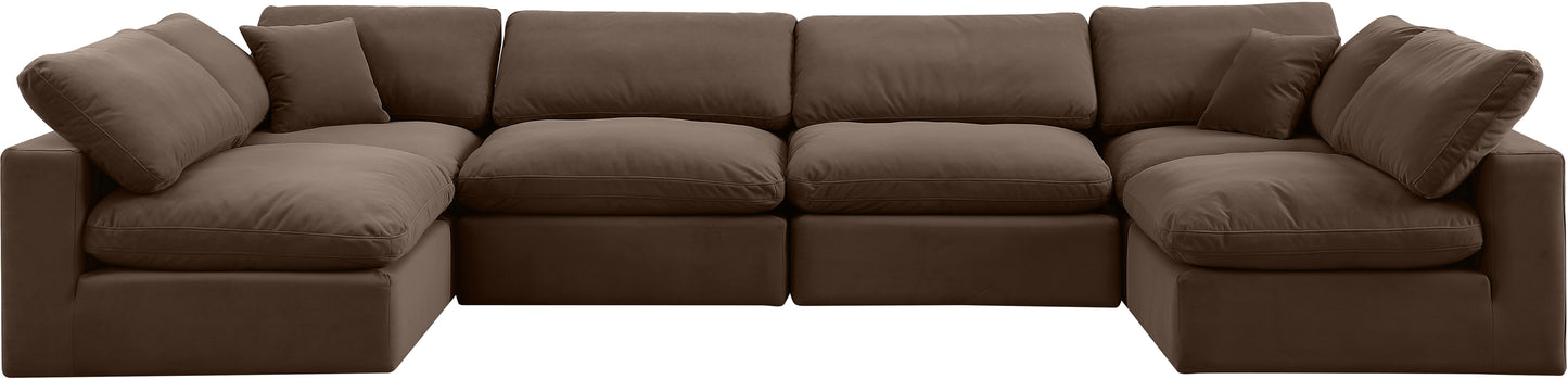 dolce brown velvet modular sectional sec6d