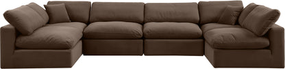 Dolce Brown Velvet Modular Sectional Sec6D