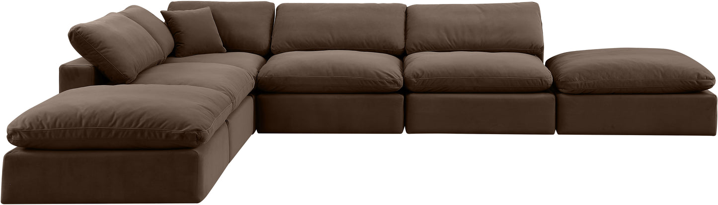 dolce brown velvet modular sectional sec6e