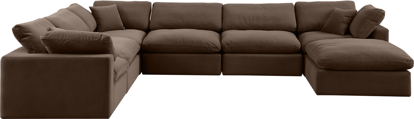 dolce brown velvet modular sectional sec7a