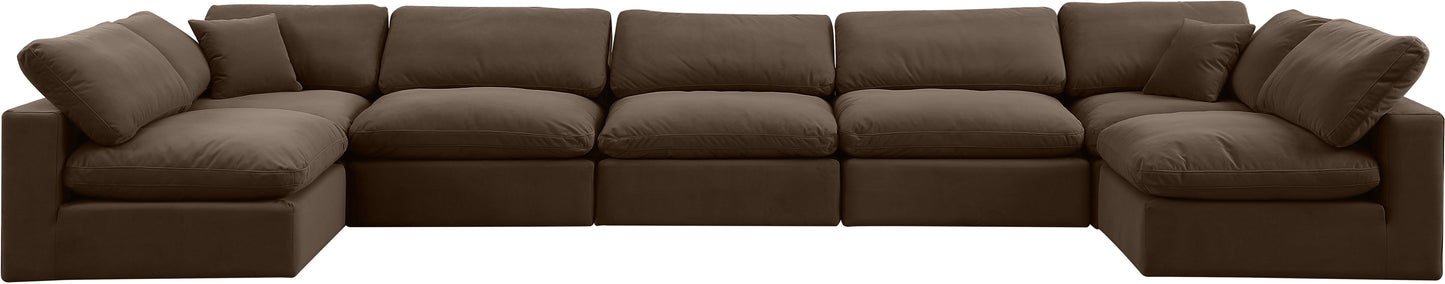 dolce brown velvet modular sectional sec7b