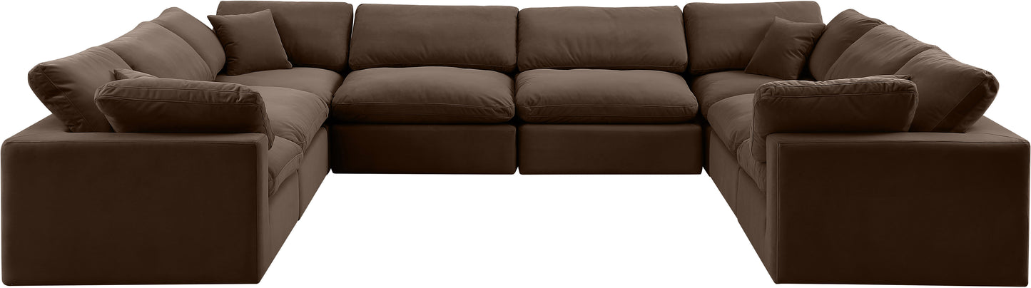 dolce brown velvet modular sectional sec8a