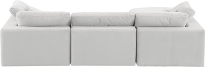 Dolce Cream Velvet Modular Sectional Sec4A