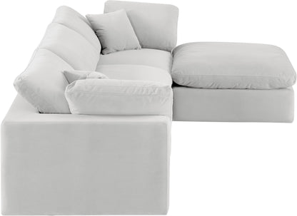 Dolce Cream Velvet Modular Sectional Sec4A