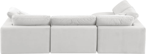 Dolce Cream Velvet Modular Sectional Sec4B