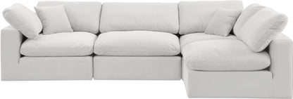 Dolce Cream Velvet Modular Sectional Sec4B