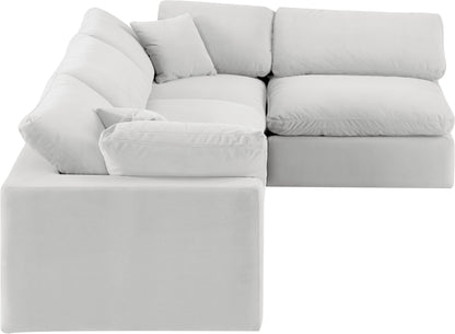 Dolce Cream Velvet Modular Sectional Sec4B