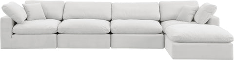 Dolce Cream Velvet Modular Sectional Sec5A