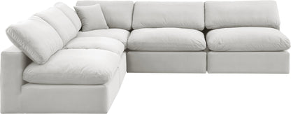 Dolce Cream Velvet Modular Sectional Sec5B