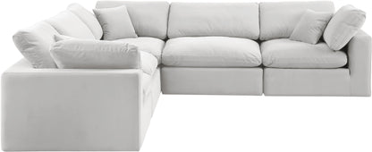 Dolce Cream Velvet Modular Sectional Sec5C