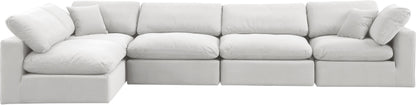 Dolce Cream Velvet Modular Sectional Sec5D